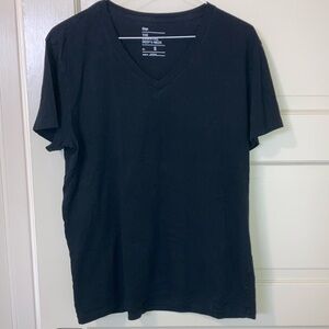 GAP The Essential Deep v-neck Black Short Sleeve Tee size S mens